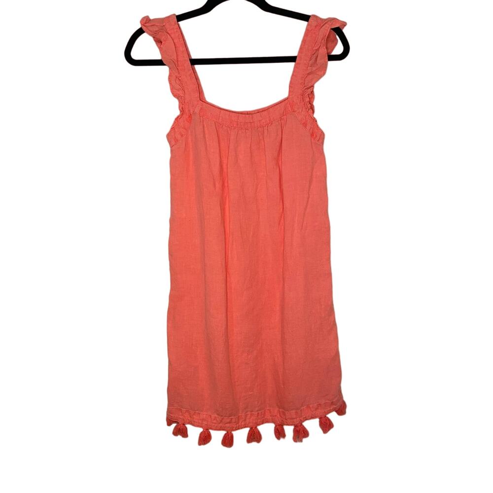 Vineyard Vines Coral Pink Ruffle and Tassel Dress Size XXS Vacation Summer